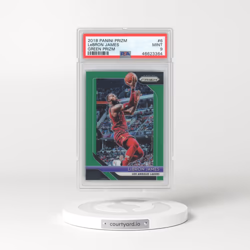 2018 Panini Prizm #6 LeBron James - Green Prizm (PSA 9 MINT)