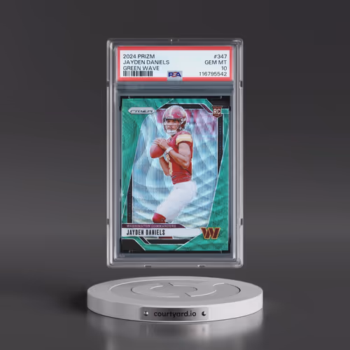 2024 Panini Prizm #347 Jayden Daniels - Green Wave (PSA 10 GEM MINT)