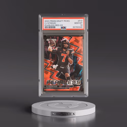 2023 Panini Prizm Draft Picks Fearless #F17 CJ Stroud - Red Ice Prizm (PSA 10 GEM MINT)