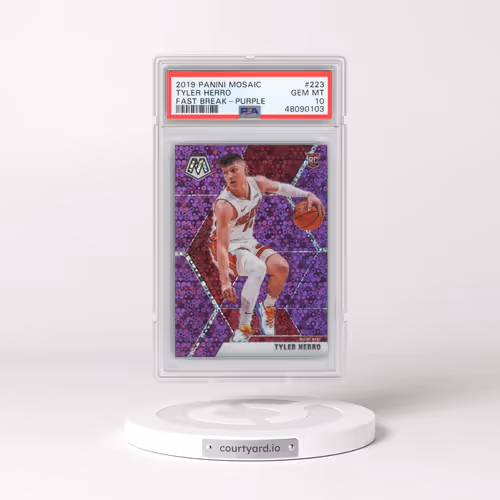 2019 Panini Mosaic #223 Tyler Herro - Fast Break-Purple (PSA 10 GEM MINT)