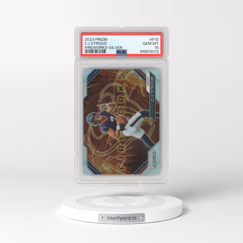 2023 Panini Prizm Fireworks #F10 CJ Stroud - Silver Prizm (PSA 10 GEM MINT)