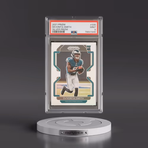 2021 Panini Prizm #335 DeVonta Smith - Silver Prizm (PSA 9 MINT)
