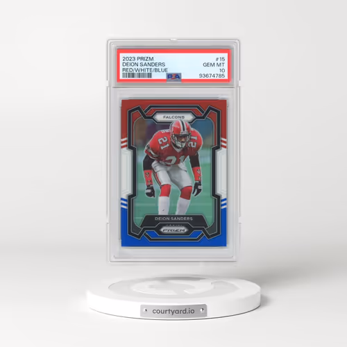 2023 Panini Prizm #15 Deion Sanders - Red/White/Blue Prizm (PSA 10 GEM MINT)
