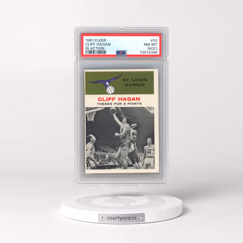 1961 Fleer #53 Cliff Hagan - In Action (PSA 8 NM-MT)