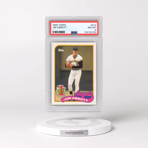 1989 Topps #573 Jim Abbott (PSA 8 NM-MT)