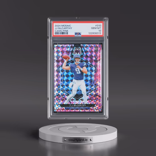 2024 Panini Mosaic #310 JJ McCarthy - Camo Pink (PSA 10 GEM MINT)