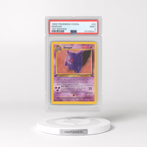 1999 Pokémon Fossil #20 Gengar - 1st Edition (PSA 9 MINT)
