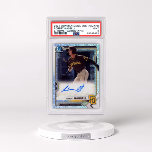2021 Bowman Mega Box Chrome Autographs #BMARH Robert Hassell (PSA 9 MINT)