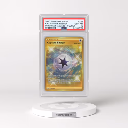 2020 Pokémon Sword & Shield Darkness Ablaze #201 Capture Energy - Full Art Secret (PSA 10 GEM MINT)
