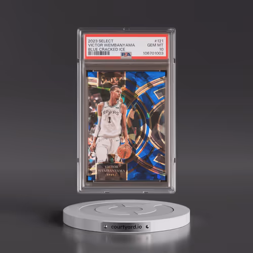 2023 Panini Select #121 Victor Wembanyama - Blue Cracked Ice (PSA 10 GEM MINT)