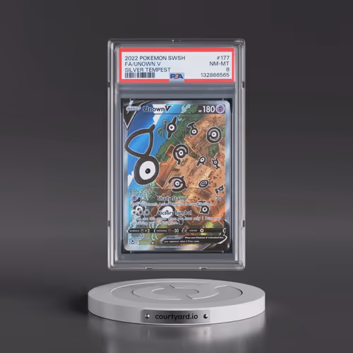 2022 Pokémon Sword & Shield Silver Tempest #177 Unown V - Holo Full Art (PSA 8 NM-MT)