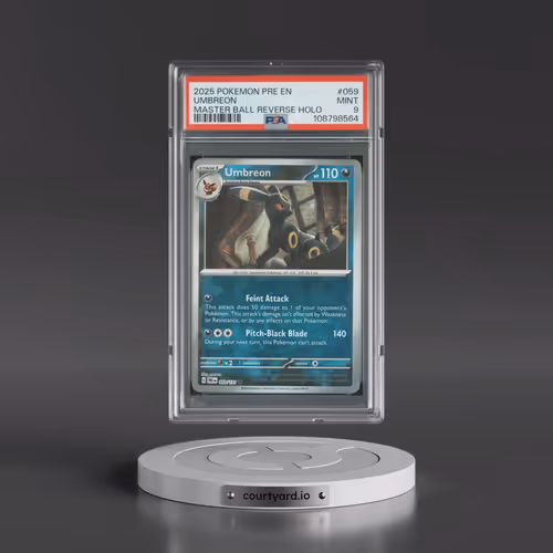 2025 Pokémon Pre EN-Prismatic Evolutions #059 Umbreon - Reverse Holo Master Ball (PSA 9 MINT)
