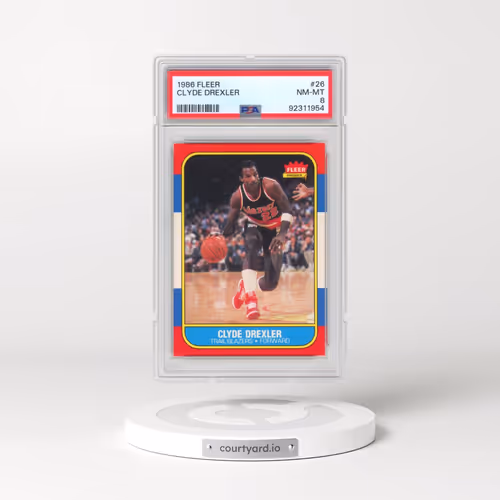1986 Fleer #26 Clyde Drexler (PSA 8 NM-MT)