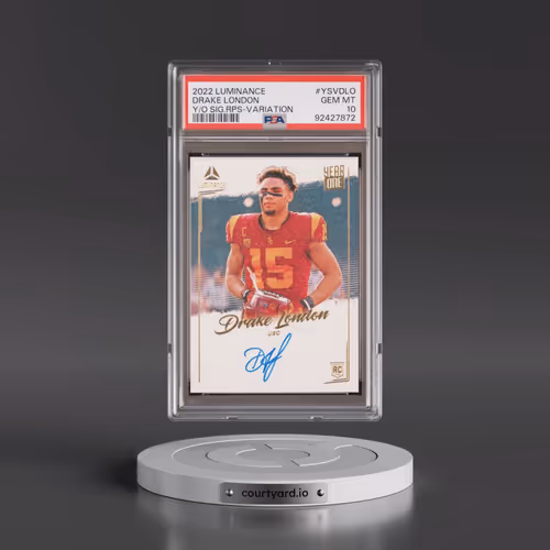 2022 Panini Luminance Year One Signatures Rps #YSVDLO Drake London - Variation (PSA 10 GEM MINT)