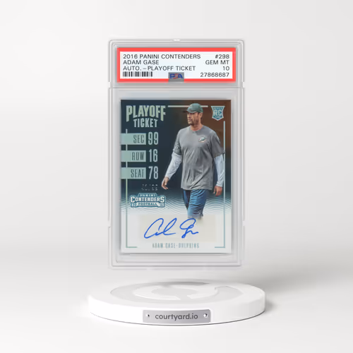 2016 Panini Contenders #298 Adam Gase - Autograph-Playoff Ticket (PSA 10 GEM MINT)