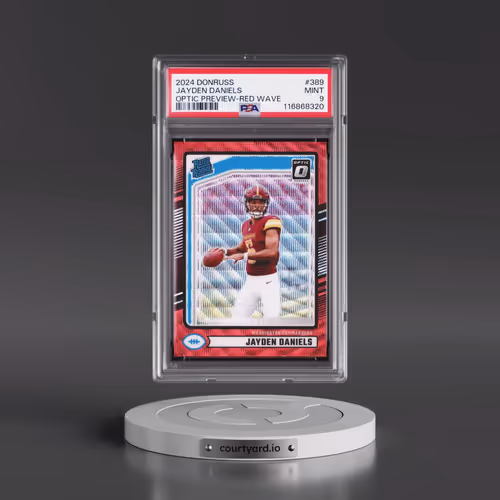2024 Panini Donruss #389 Jayden Daniels - Optic Preview-Red Wave (PSA 9 MINT)