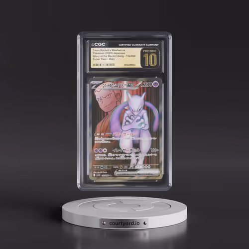 2025 Pokémon SV10-Glory of Team Rocket #114 Team Rocket's Mewtwo EX - Holo Super Rare (CGC 10 PRISTI