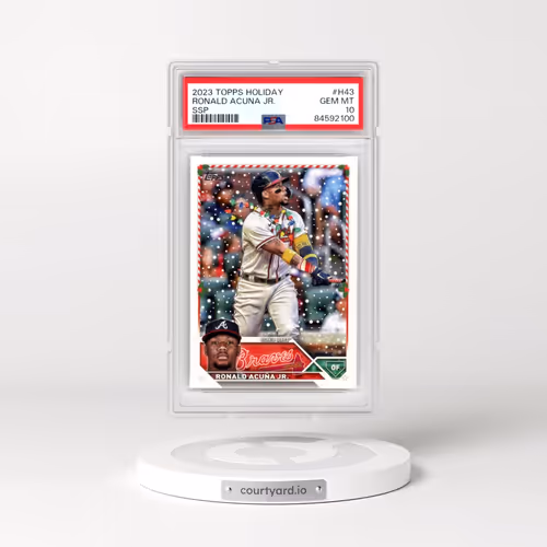 2023 Topps Holiday #H43 Ronald Acuna Jr. - Ssp (PSA 10 GEM MINT)