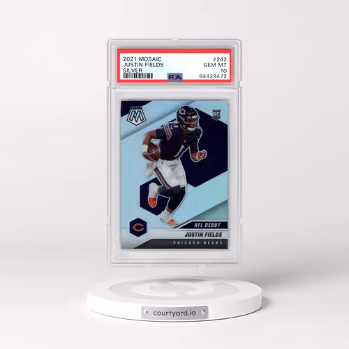 2021 Panini Mosaic #242 Justin Fields - Silver (PSA 10 GEM MINT)