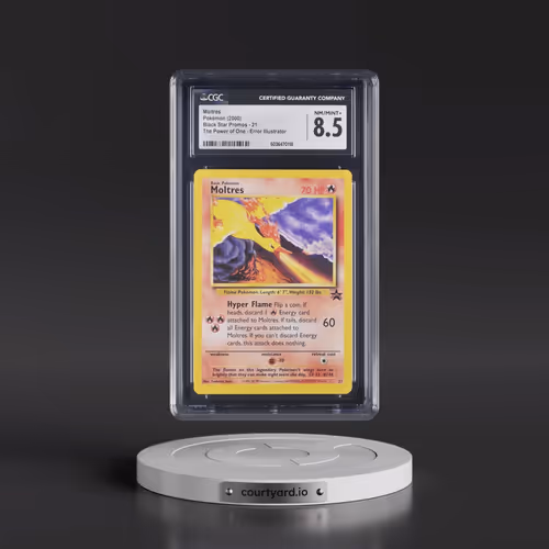 1999 Black Star Promos #21 Moltres - The Power of One Error Illustrator - Aoki (CGC 8.5 NM-MT+)