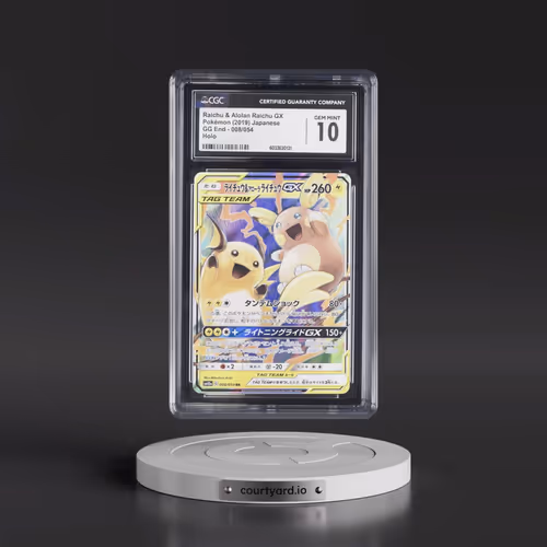 2019 Pokémon Sun & Moon GG End #008 Raichu & Alolan Raichu GX - Holo (CGC 10 GEM MINT)