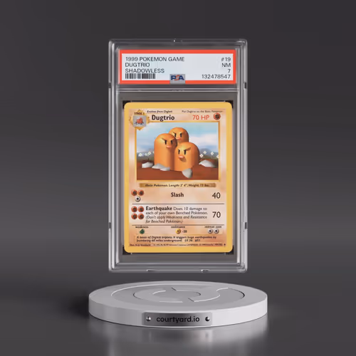 1999 Pokémon Game #19 Dugtrio - Shadowless (PSA 7 NM)