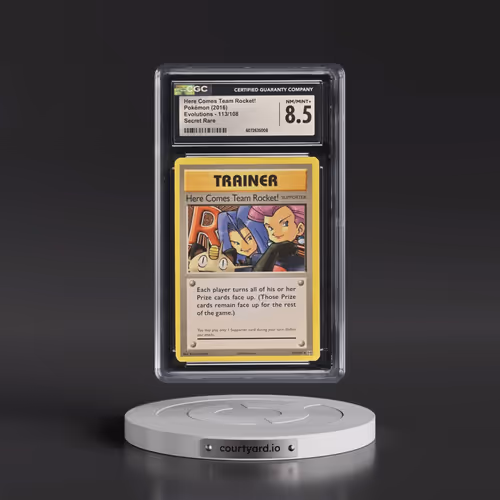 2016 Evolutions #113/108 Here Comes Team Rocket! - Secret Rare (CGC 8.5 NM-MT+)