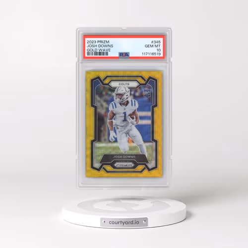 2023 Panini Prizm #345 Josh Downs - Gold Wave (PSA 10 GEM MINT)