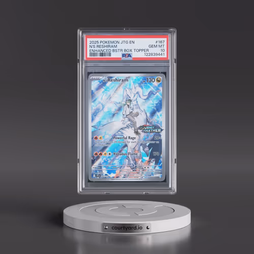 2025 Pokémon Jtg EN-Journey Together #167 N's Reshiram - Enhanced Booster Box Topper (PSA 10 GEM MIN