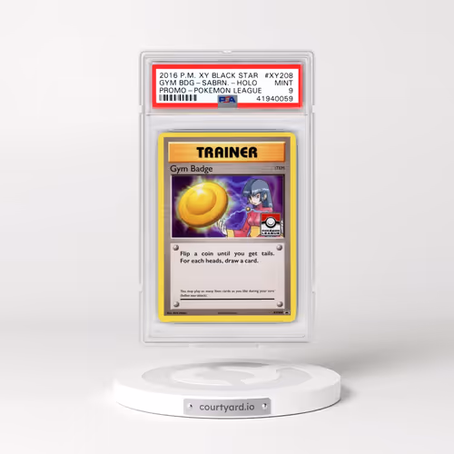2016 Pokémon XY Black Star Promo #XY208 Gym Badge-Sabrina - Holo Pokemon League (PSA 9 MINT)