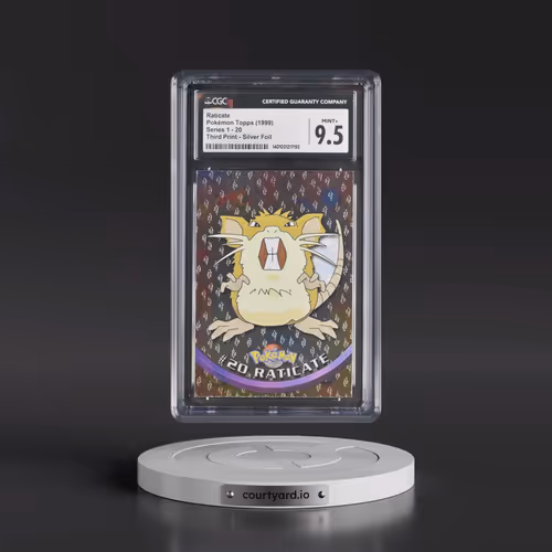 1999 Series 1 (Oval Nintendo Seal) #20 Raticate - Third Print (Black Logo) Silver Foil (Flames and T