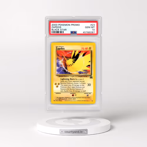 2000 Pokémon Promo Black Star #23 Zapdos - Toshinao Aoki Error (PSA 10 GEM MINT)
