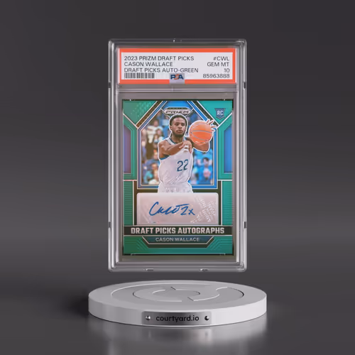 2023 Panini Prizm Draft Picks Draft Picks Autograph #CWL Cason Wallace - Green Prizm (PSA 10 GEM MIN