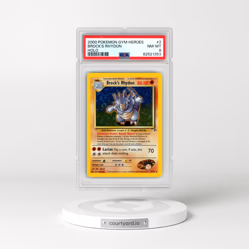 2000 Pokémon Gym Heroes #2 Brock's Rhydon - Holo (PSA 8 NM-MT)