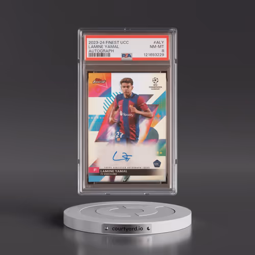 2023-24 Topps Finest UEFA Club Competitions Autographs #ALY Lamine Yamal (PSA 8 NM-MT)