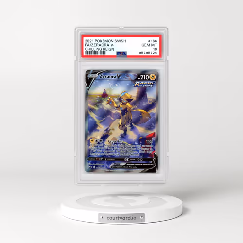 2021 Pokémon Sword & Shield Chilling Reign #166 Zeraora V - Holo Full Art (PSA 10 GEM MINT)