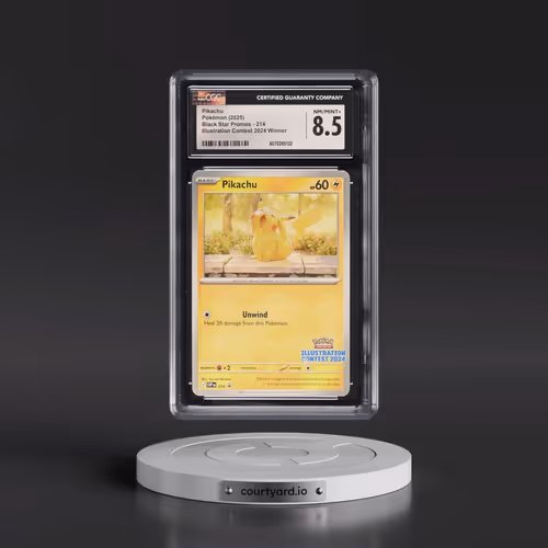 2025 Pokémon Svp EN-SV Black Star Promo #214 Pikachu - Illustration Contest 2024 (CGC 8.5 NM-MT+)