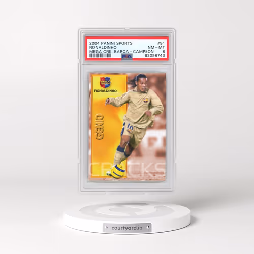 2004 Panini Sports Mega Cracks Barca #91 Ronaldinho - Campeon (Spanish) (PSA 8 NM-MT)