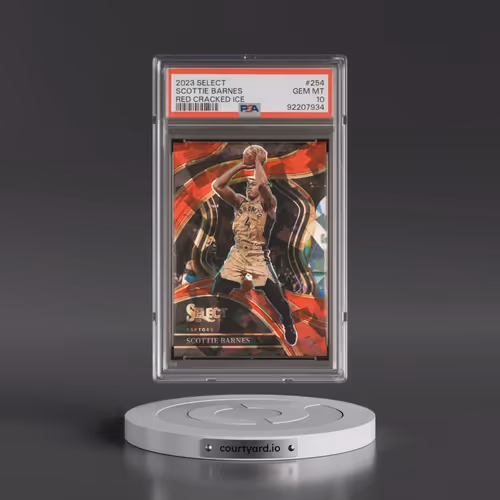 2023 Panini Select #254 Scottie Barnes - Red Cracked Ice (PSA 10 GEM MINT)