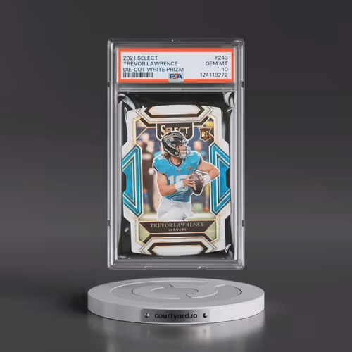 2021 Panini Select #243 Trevor Lawrence - Die-Cut White Prizm (PSA 10 GEM MINT)