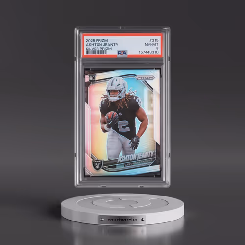2025 Panini Prizm #315 Ashton Jeanty - Silver Prizm (PSA 8 NM-MT)