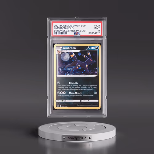 2021 Pokémon Swsh Black Star Promo #129 Umbreon - Holo Evolving Skies Three Pack Blisters (PSA 9 MIN