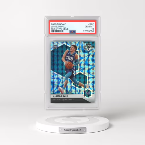 2020 Panini Mosaic #202 LaMelo Ball - Reactive Blue (PSA 10 GEM MINT)
