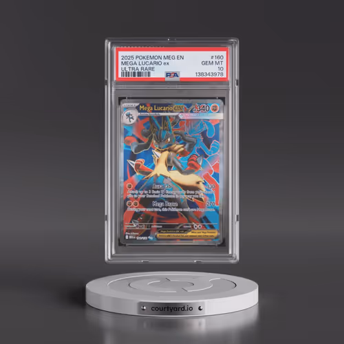 2025 Pokémon Meg EN-Mega Evolution #160 Mega Lucario EX - Holo Ultra Rare (PSA 10 GEM MINT)