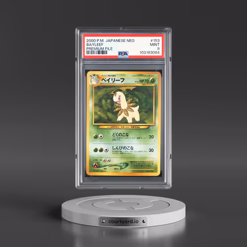 2000 Pokémon Neo #153 Bayleef - Premium File (PSA 9 MINT)