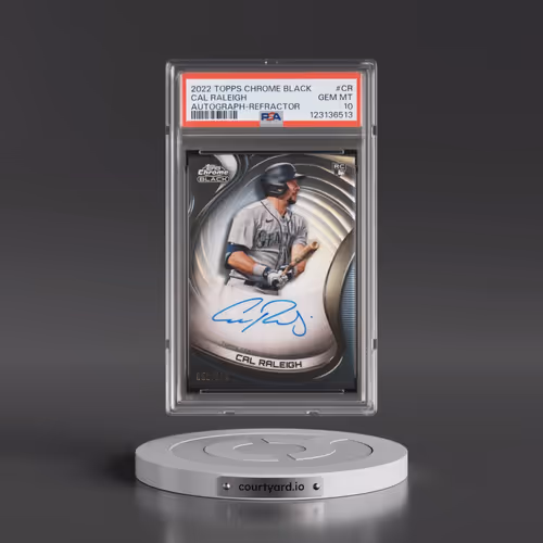 2022 Topps Chrome Black Autographs #CR Cal Raleigh - Refractor (PSA 10 GEM MINT)