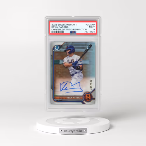 2022 Bowman Draft Chrome Draft Pick Autographs #CDAKP Kevin Parada - Refractor (PSA 9 MINT)