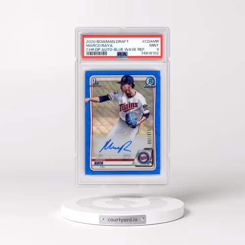 2020 Bowman Draft Chrome Draft Picks Autographs #CDAMR Marco Raya - Blue Wave Refractor (PSA 9 MINT)