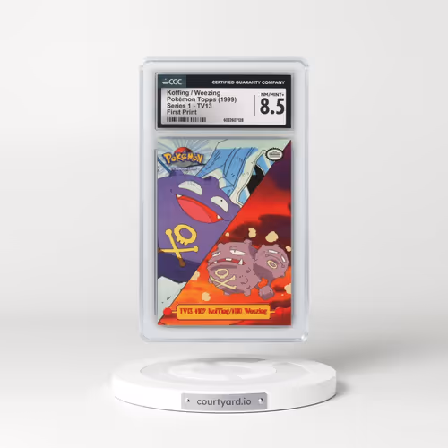 1999 Series 1 (Oval Nintendo Seal) #TV13 No.107 Koffing/No.110 Weezing - First Print (Blue Topps Logo) (CGC 8.5 NM-MT+)