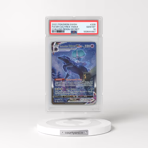 2021 Pokémon Sword & Shield Chilling Reign #205 Shadow Rider Calyrex Vmax - Full Art Secret (PSA 10 GEM MINT)